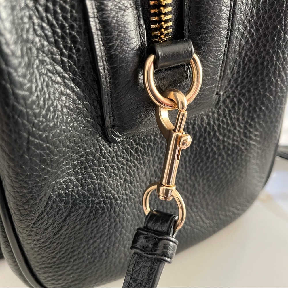 Coach Pebble Leather Large Bennett Satchel Crossbody Bag Black Style F31376 - Picture 6 of 12
